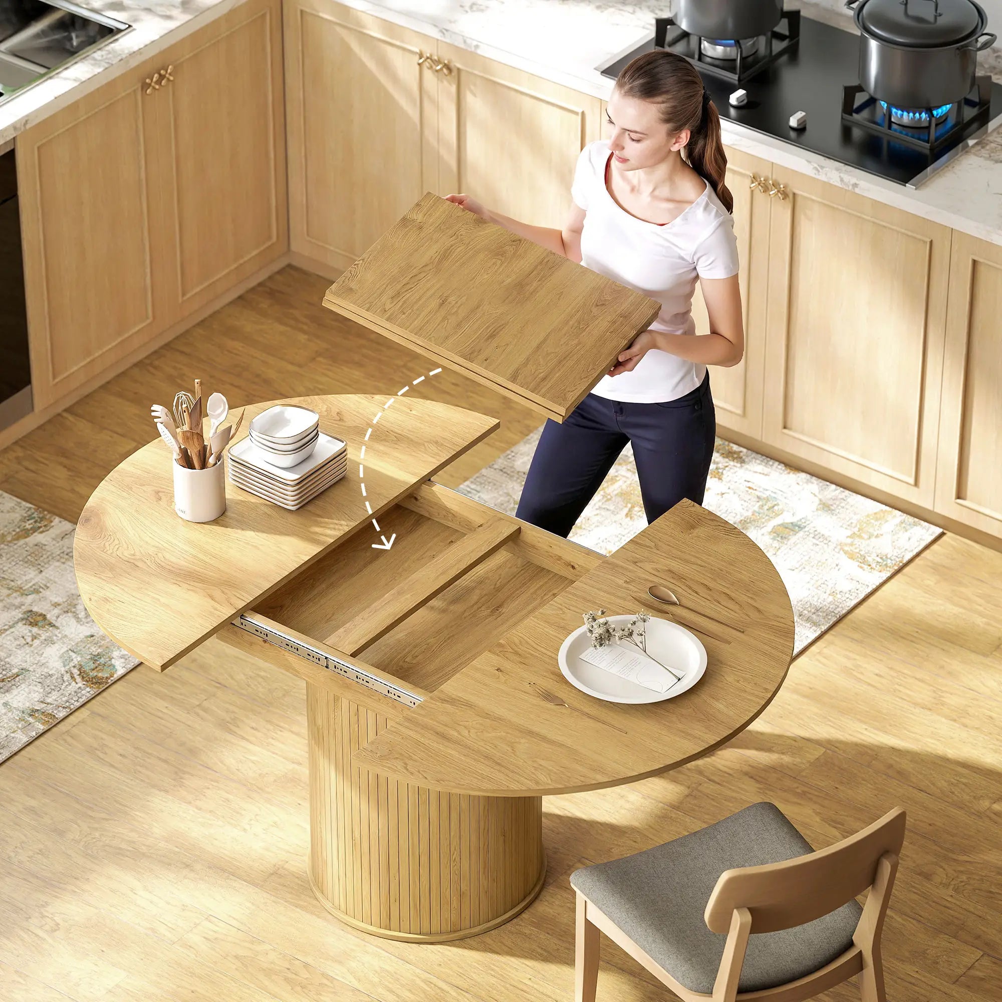 Extendable Kitchen Table, 43.5