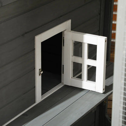 Wooden Cat Catio, 76"L Outdoor Cat House, Asphalt Roof, Light Grey Outdoor Cat Enclosures at Gallery Canada