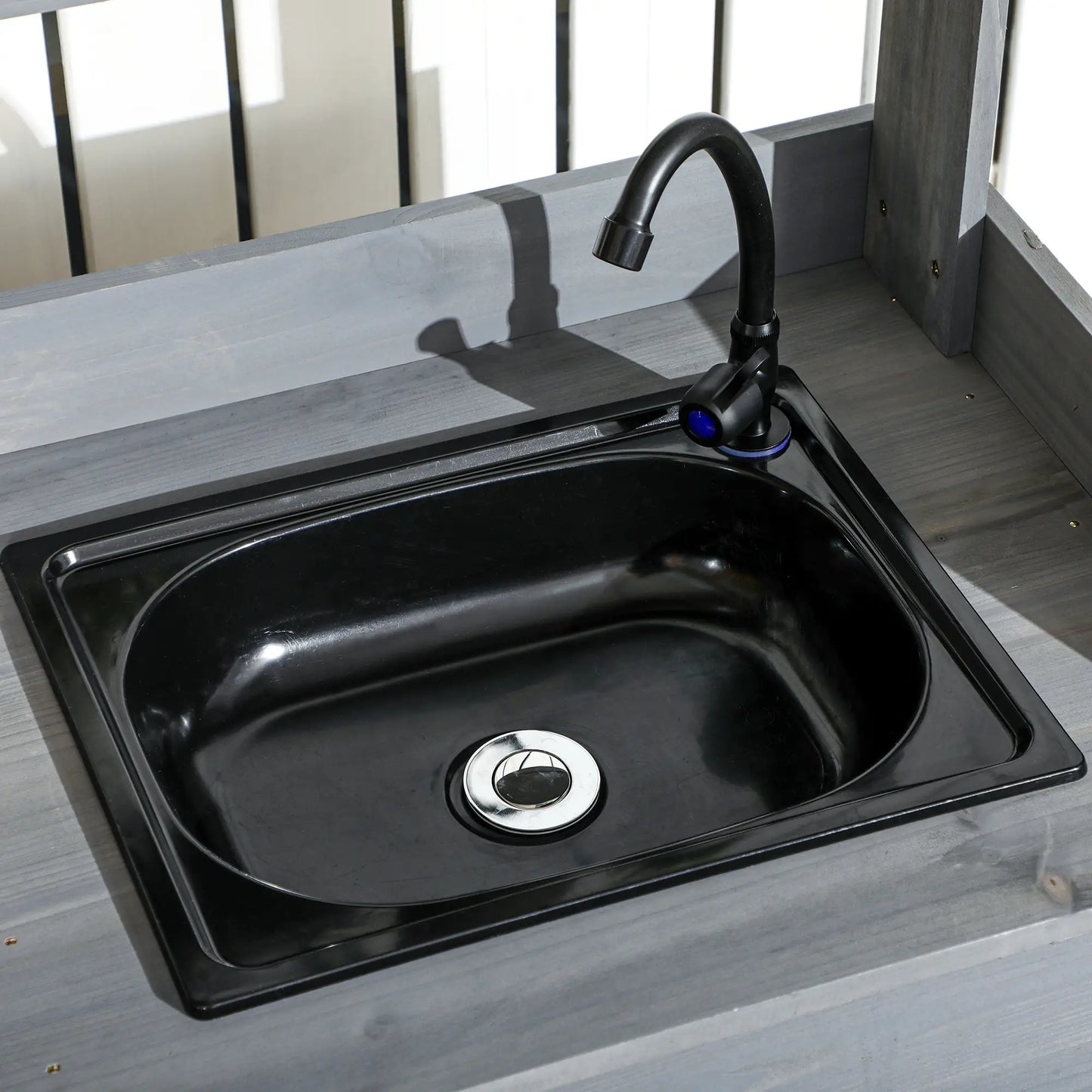 Potting Bench Table, Garden Workstation, 45.3" x 17.7" x 48.4", Grey