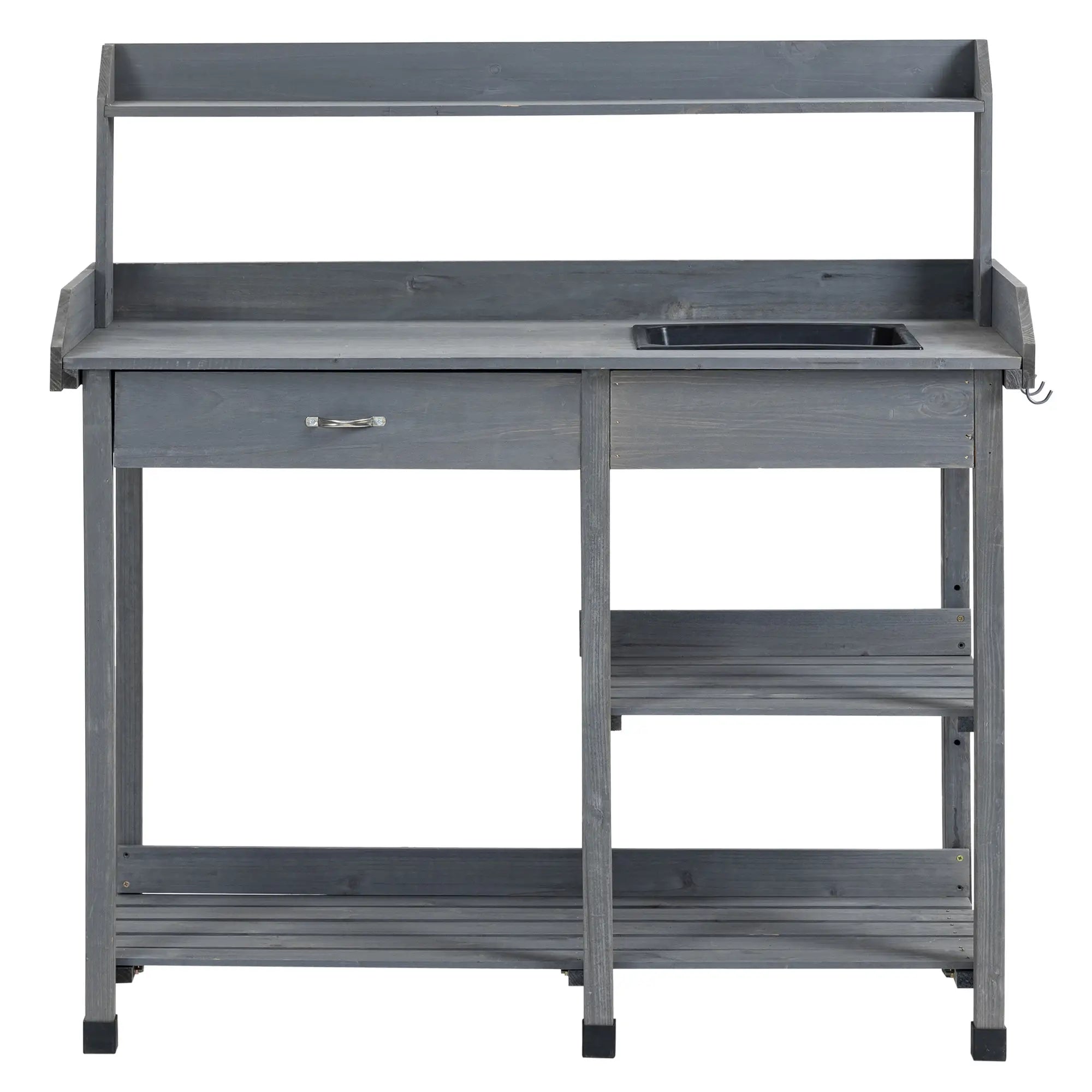 Potting Bench With Sink, Storage Shelves & Hooks, Garden Workstation Potting Benches & Tables at Gallery Canada