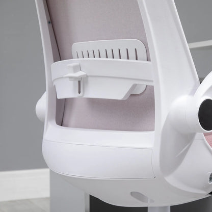 360° Swivel Office Chair, Breathable Fabric, Flip-Up Arms, Adjustable Height, Pink Task Chairs at Gallery Canada