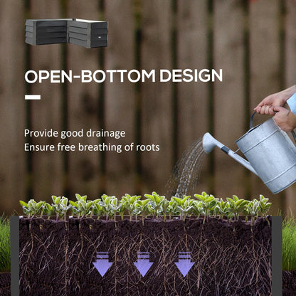 45" x 45" x 17" L-Shaped Galvanized Steel Raised Garden Bed, Dark Grey Raised Garden Beds at Gallery Canada