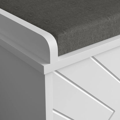 Shoe Storage with Seat, Upholstered Hallway Bench, Shoe Bench with Flip Drawer, Adjustable Shelf for 8 Pairs of Shoes Shoe Storage Cabinets & Racks at Gallery Canada