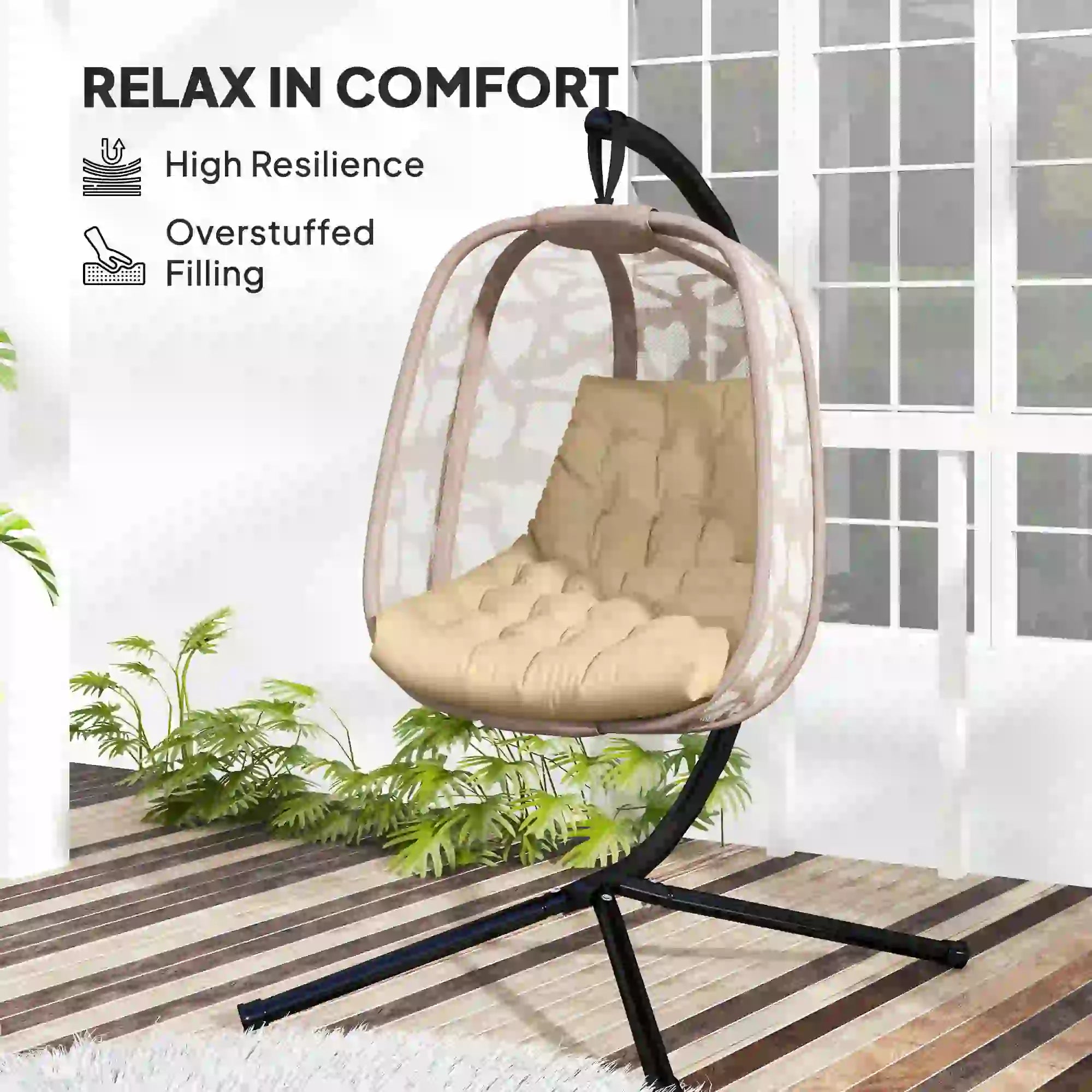 Outdoor Swing Cushion, Tufted Patio Cushion, Beige Patio Chair Cushions at Gallery Canada