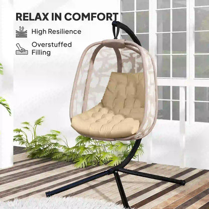 Outdoor Swing Cushion, Tufted Patio Cushion, Beige Patio Chair Cushions at Gallery Canada