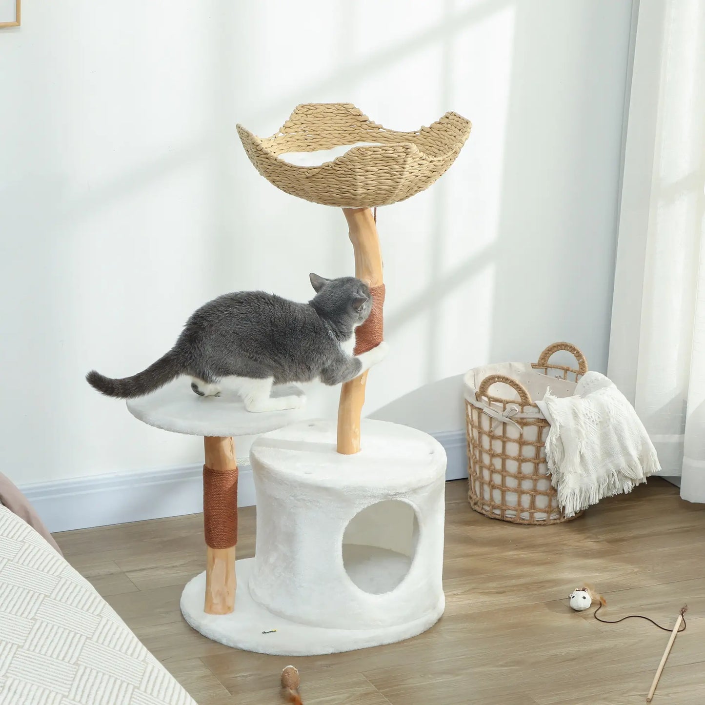 40 Inch Real Wood Cat Tree, Large Adult Cats, Scratching Posts, Condo, Perch Cat Trees at Gallery Canada