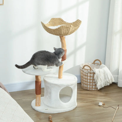 40 Inch Real Wood Cat Tree, Large Adult Cats, Scratching Posts, Condo, Perch Cat Trees at Gallery Canada