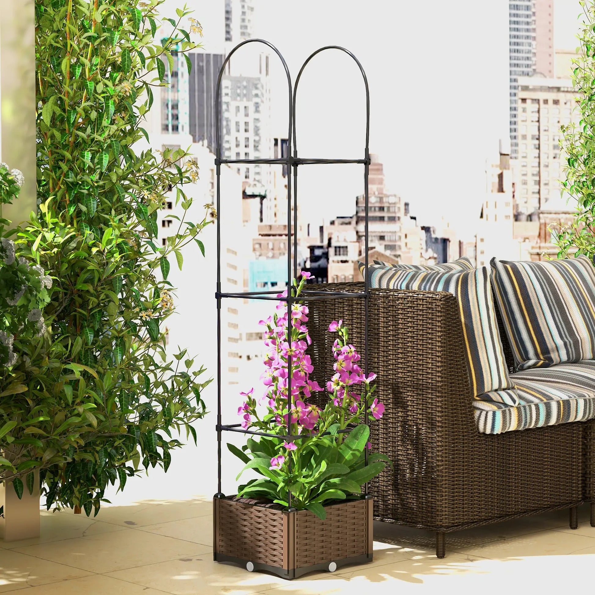 Raised Garden Bed, Tomato Planter Cage, Plastic Box with Trellis, Self-Watering, Drainage Holes Elevated Garden Beds at Gallery Canada