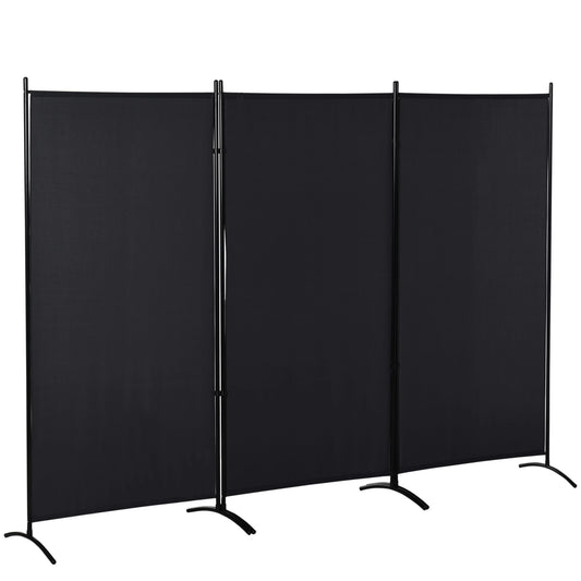 6' 3 Panel Room Divider, Double Hinged, Indoor Privacy Screen, Black Room Dividers Black at Gallery Canada
