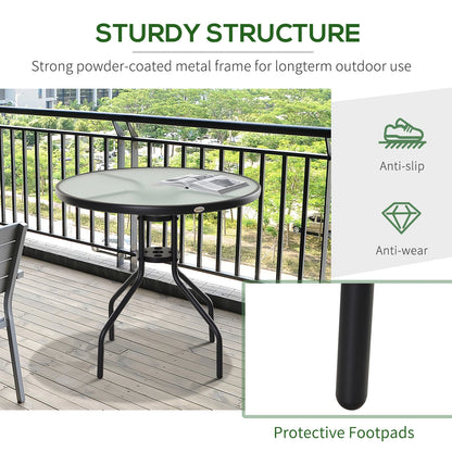 31.5'' Round Bistro Table, Outdoor Dining, Tempered Glass Top, Weather-resistant Patio Side Tables at Gallery Canada