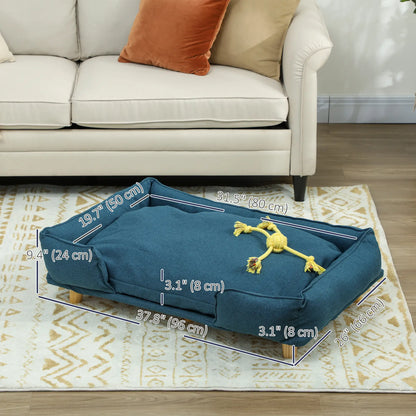 Washable Dog Sofa For Large Dogs, Elevated Pet Couch, Dark Blue Dog Sofas at Gallery Canada