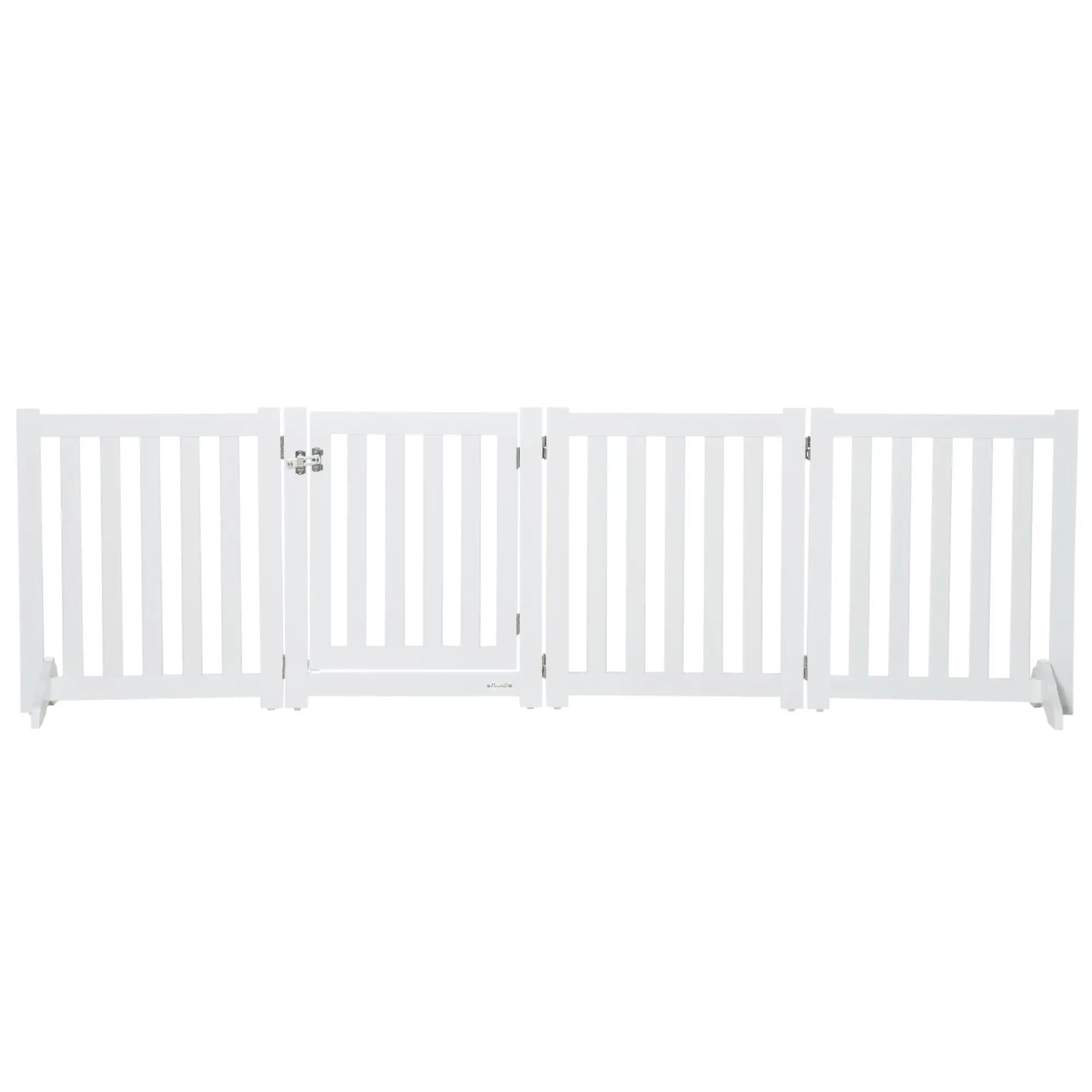 23.5"H Foldable Dog Gate with Door, 4 Panels, White Houses, Kennels & Pens at Gallery Canada