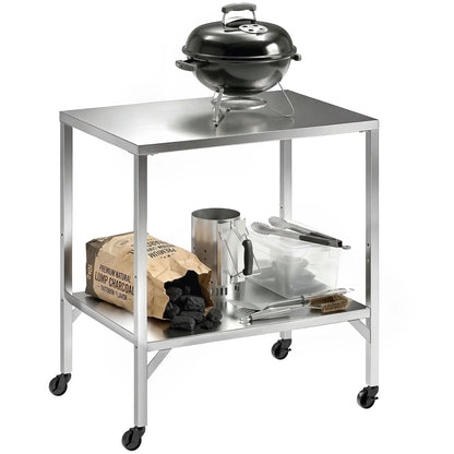 Outdoor Grill Cart, Stainless Steel Tabletop, Pizza Oven Stand, Lockable Wheels Outdoor Grill Carts at Gallery Canada