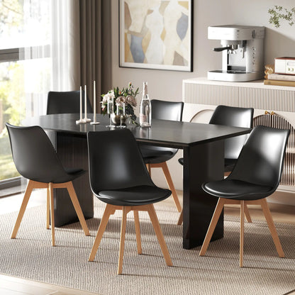 Modern Dining Table Chairs Set Of 6, Rubber Wood Kitchen Table Chairs Dining Chairs at Gallery Canada
