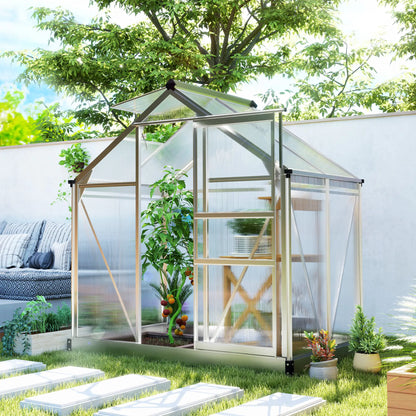 6' x 4' x 6.6' Polycarbonate Greenhouse, Walk-In Kit, Silver Walk In Greenhouses at Gallery Canada