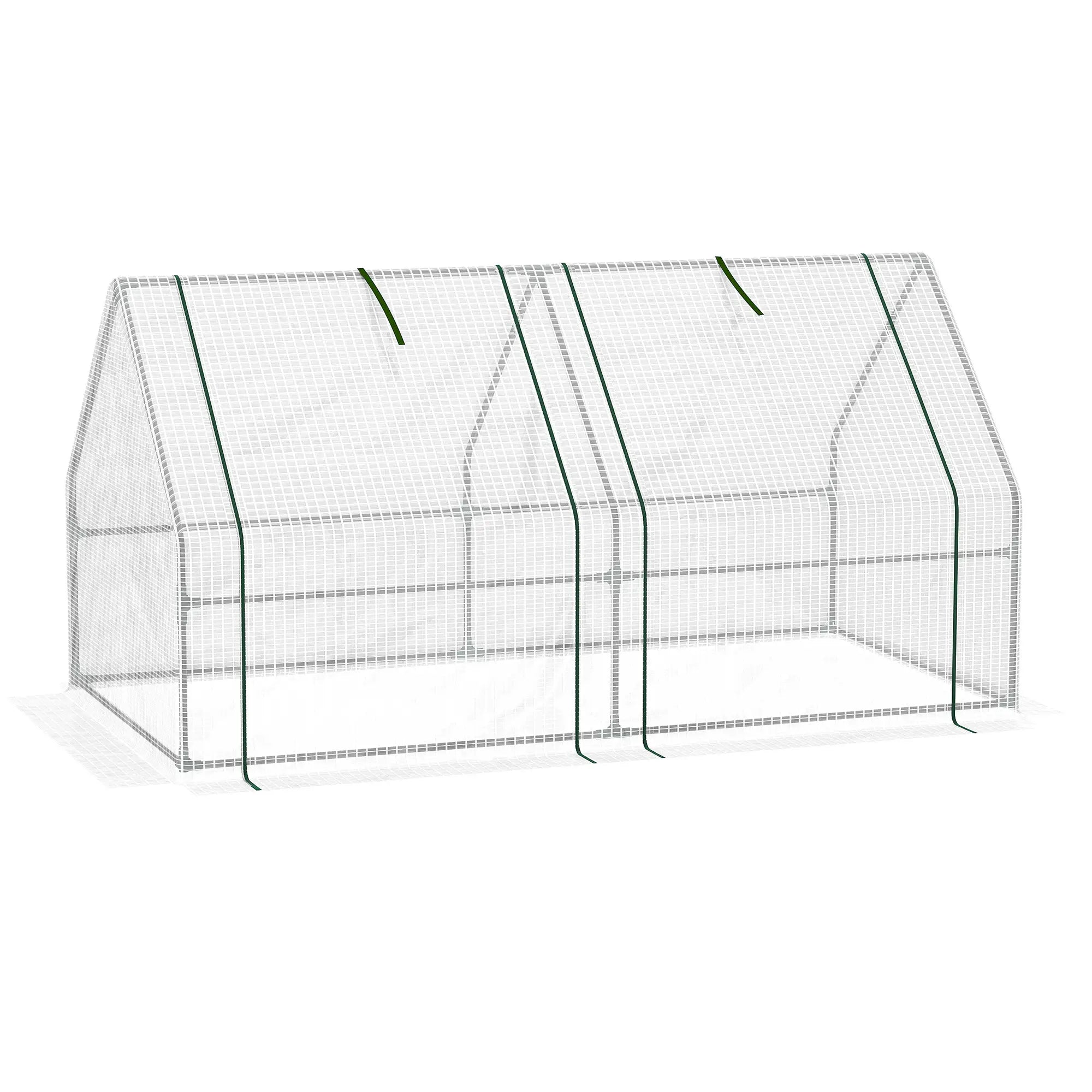 6' x 3' x 3' Portable Tunnel Greenhouse, Large Zipper Doors, Water UV PE Cover, White Mini Greenhouses at Gallery Canada
