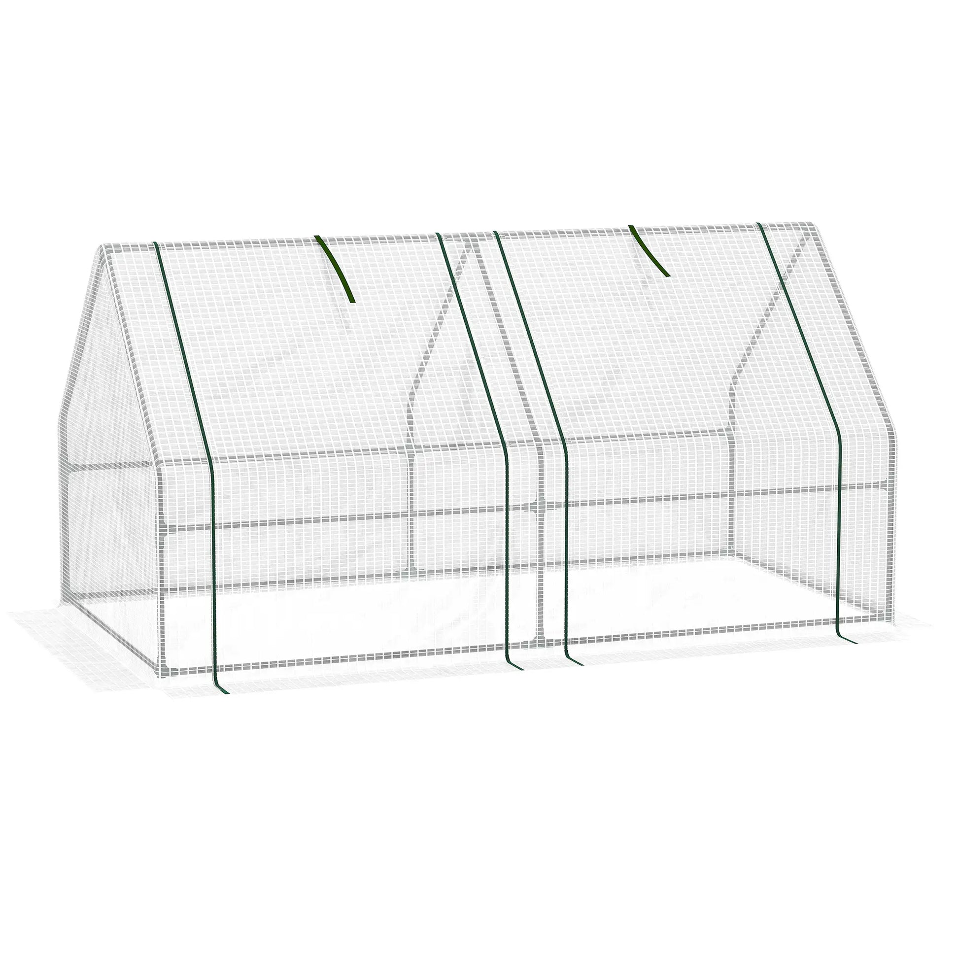 6' x 3' x 3' Portable Tunnel Greenhouse, Large Zipper Doors, Water UV PE Cover, White Mini Greenhouses at Gallery Canada