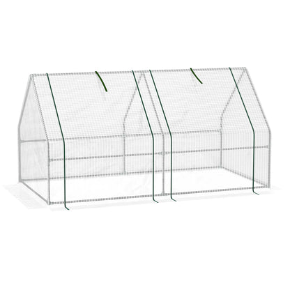 6' x 3' x 3' Portable Tunnel Greenhouse, Large Zipper Doors, Water UV PE Cover, White Mini Greenhouses at Gallery Canada