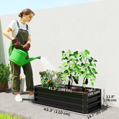 Galvanized Raised Garden Beds, Outdoor Planter Box, Set Of 2, Black Galvanized Planter Boxes at Gallery Canada