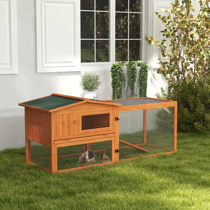 Wooden Rabbit Hutch, Guinea Pig House, Removable Tray, Openable Roof, Orange Rabbit Hutch at Gallery Canada