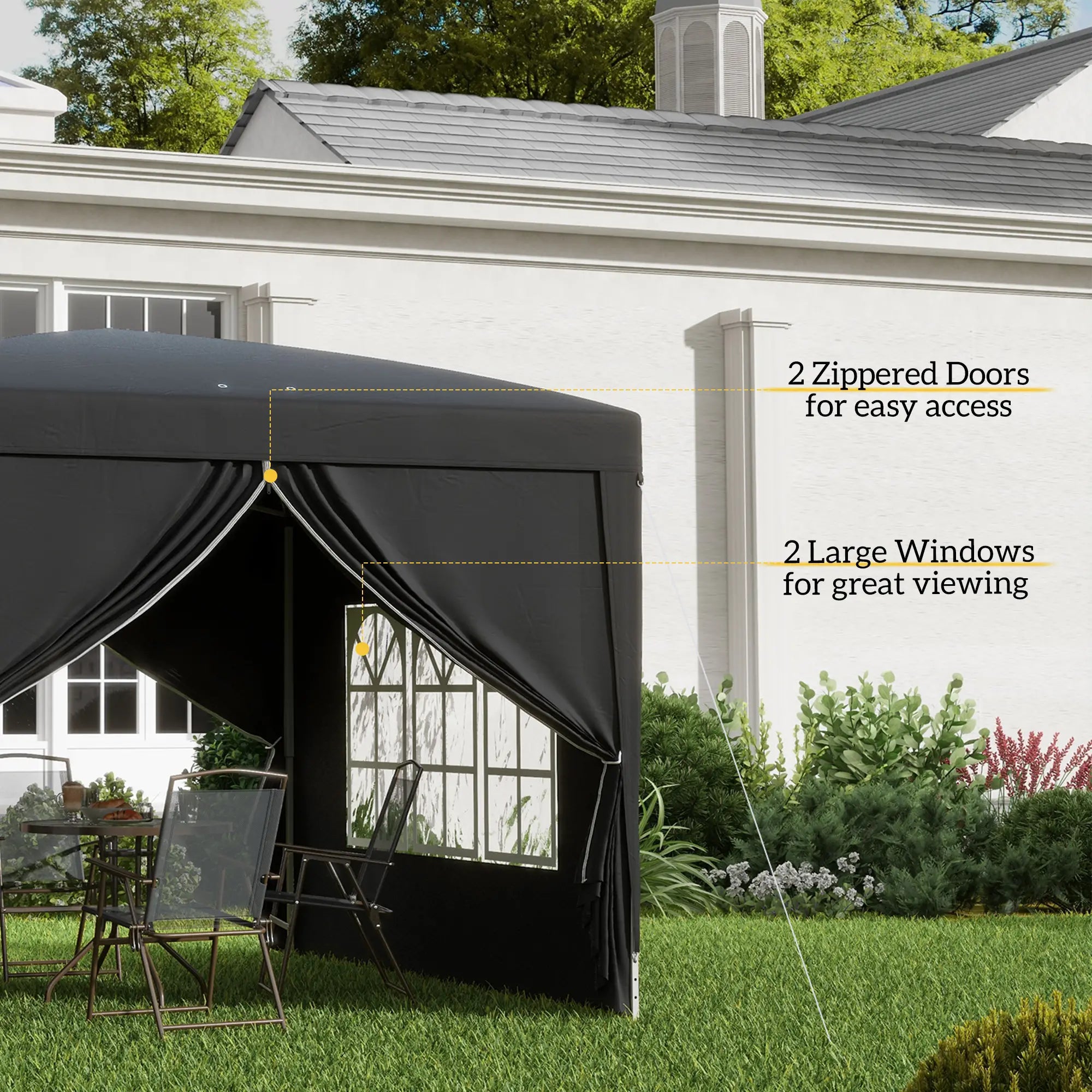 10'x10' Outdoor Pop Up Tent, Wedding Gazebo Canopy, Black Pop Up Canopies at Gallery Canada