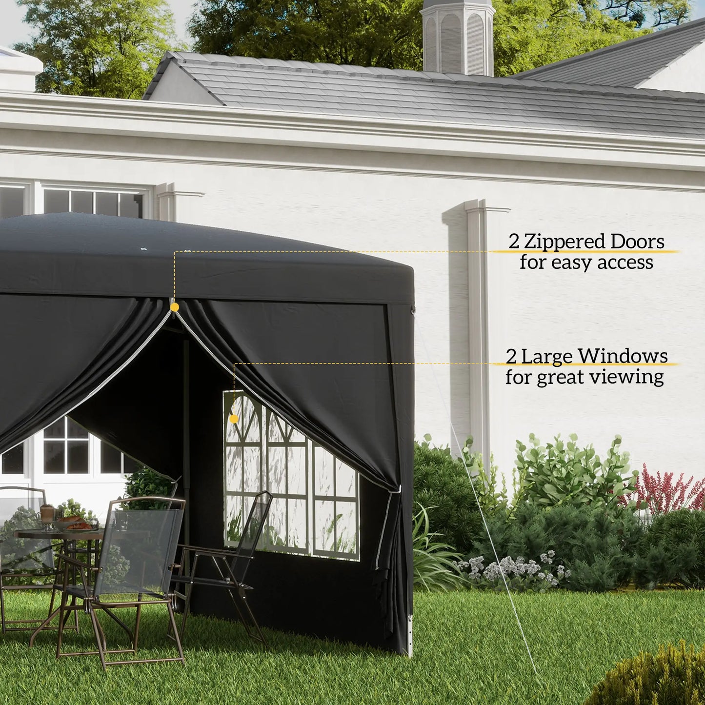 10'x10' Outdoor Pop Up Tent, Wedding Gazebo Canopy, Black Pop Up Canopies at Gallery Canada
