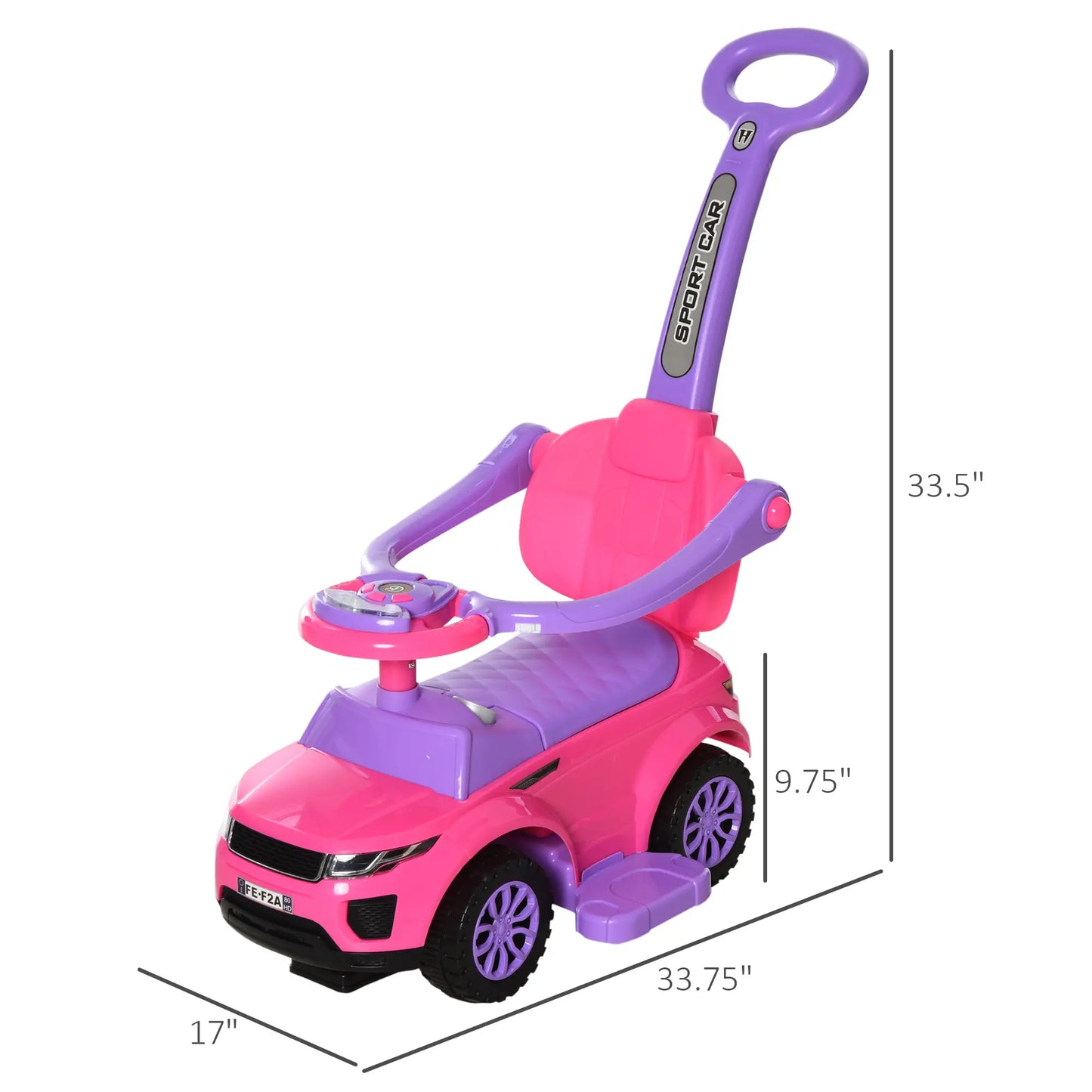 2 in 1 Kid Ride on Car, Push Stroller, 1-3 Years, Pink Push Cars for Toddlers at Gallery Canada