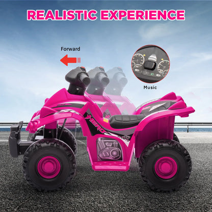 6V Kids ATV Quad with Music, Forward, for 2-6 Years, Pink Electric Toy Cars at Gallery Canada