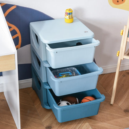 3 Tier Toy Organizer, 3 Plastic Drawers, Blue Baby & Kids Storage at Gallery Canada