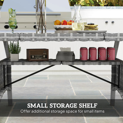 75" Outdoor Dining Table for 6-8, Wicker Patio Table with Storage, Grey Patio Dinning Tables at Gallery Canada