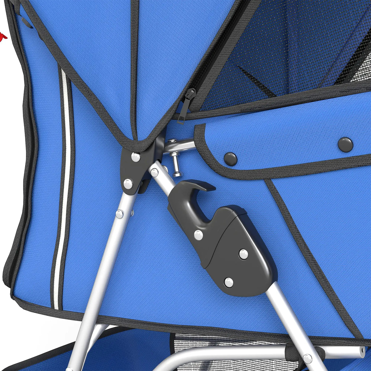 Foldable 3 Wheel Dog Stroller, Storage Basket, Adjustable Canopy, Blue Dog Bike Trailers & Strollers at Gallery Canada