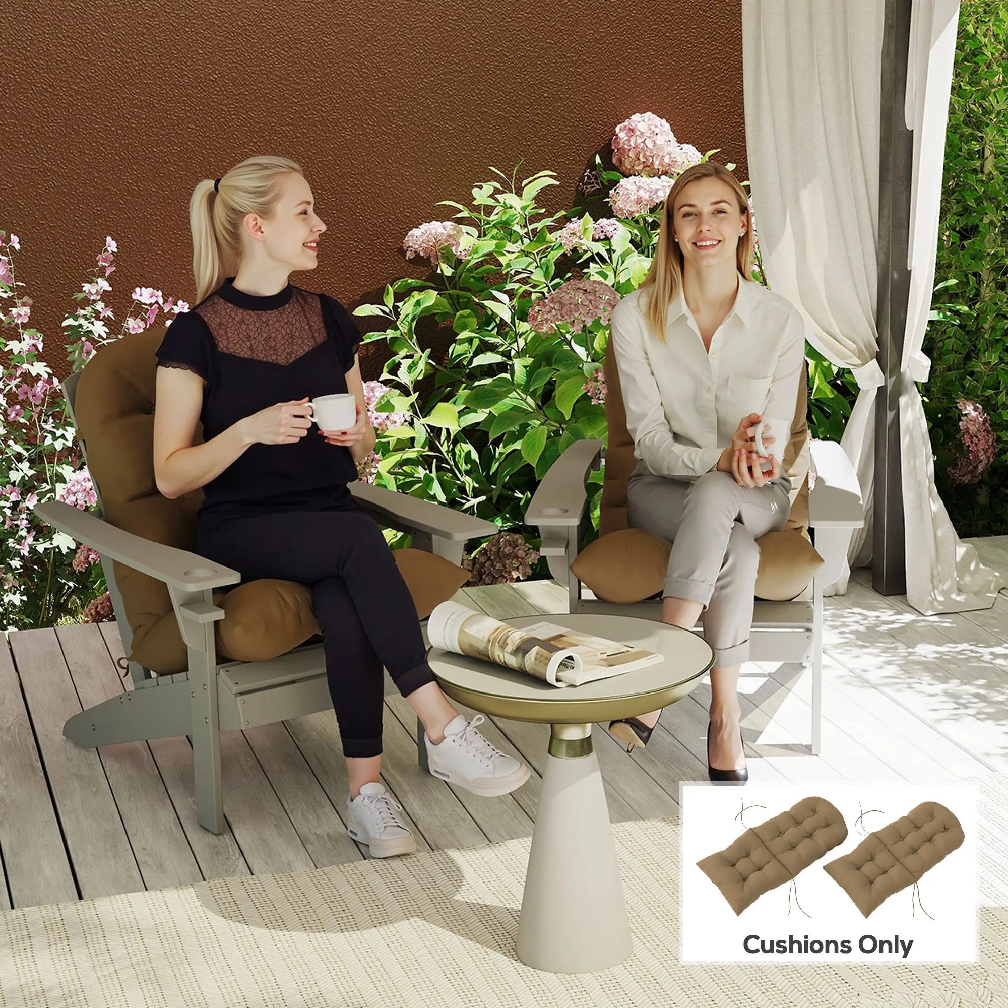 Adirondack Chair Cushions, Set of 2, Khaki Patio Chair Cushions at Gallery Canada