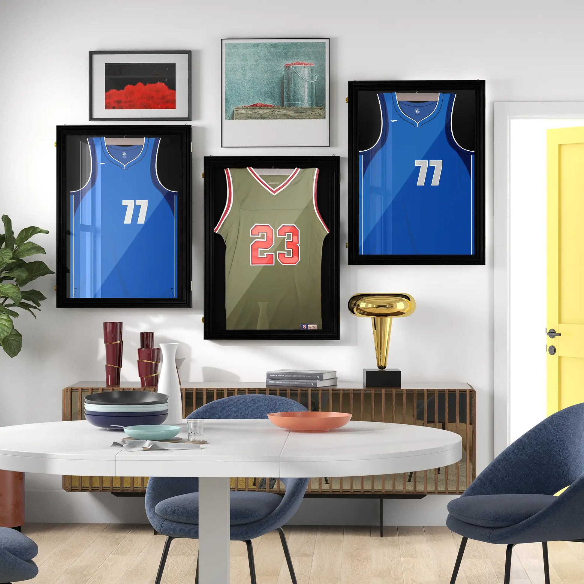 Jersey Display Frame Set, Acrylic Sports Shirt Shadow Box, 23.5" x 31.5", Black Jersey Display Cases at Gallery Canada