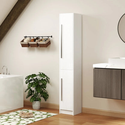 Tall Bathroom Storage Cabinet, Adjustable Shelves, Wood Grain, White Bathroom Cabinets at Gallery Canada