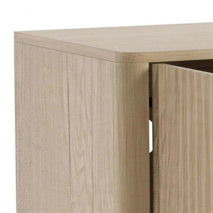 TV Stand for TVs up to 60", Modern Entertainment Center with Fluted Doors for Living Room, Oak TV Stands at Gallery Canada