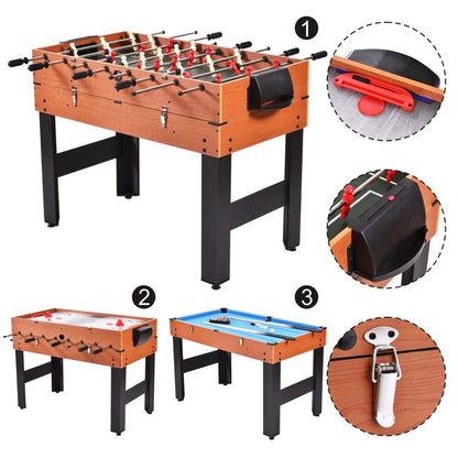 Table de jeu 3-en-1 Football, Billard, Hockey "48"