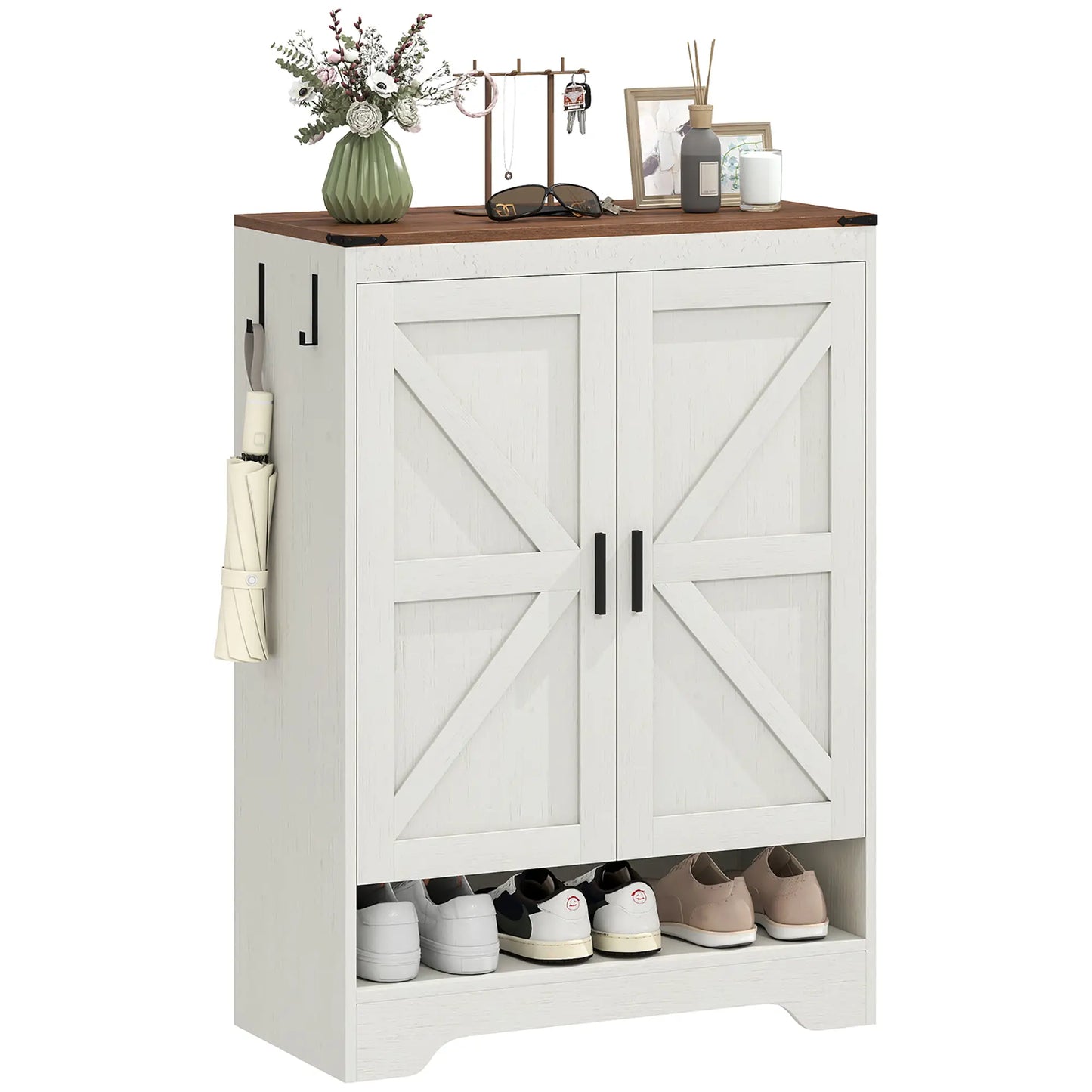 5-Tier Shoe Storage Cabinet, 15 Pairs, White Shoe Storage Cabinets & Racks White, Brown, Black at Gallery Canada