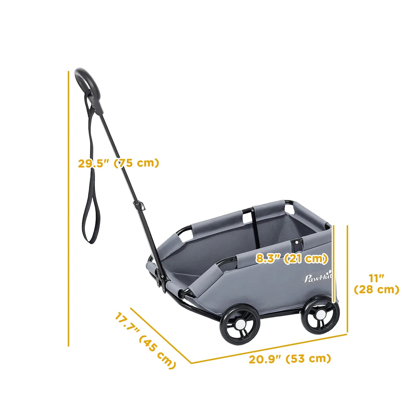 4 Wheels Folding Pet Stroller, Universal Handle, Storage Bag, Washable Cushion Dog Bike Trailers & Strollers at Gallery Canada