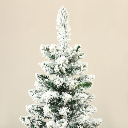 6ft Pencil Artificial Christmas Tree, Snow Flocked Branches, Green Artificial Christmas Trees at Gallery Canada