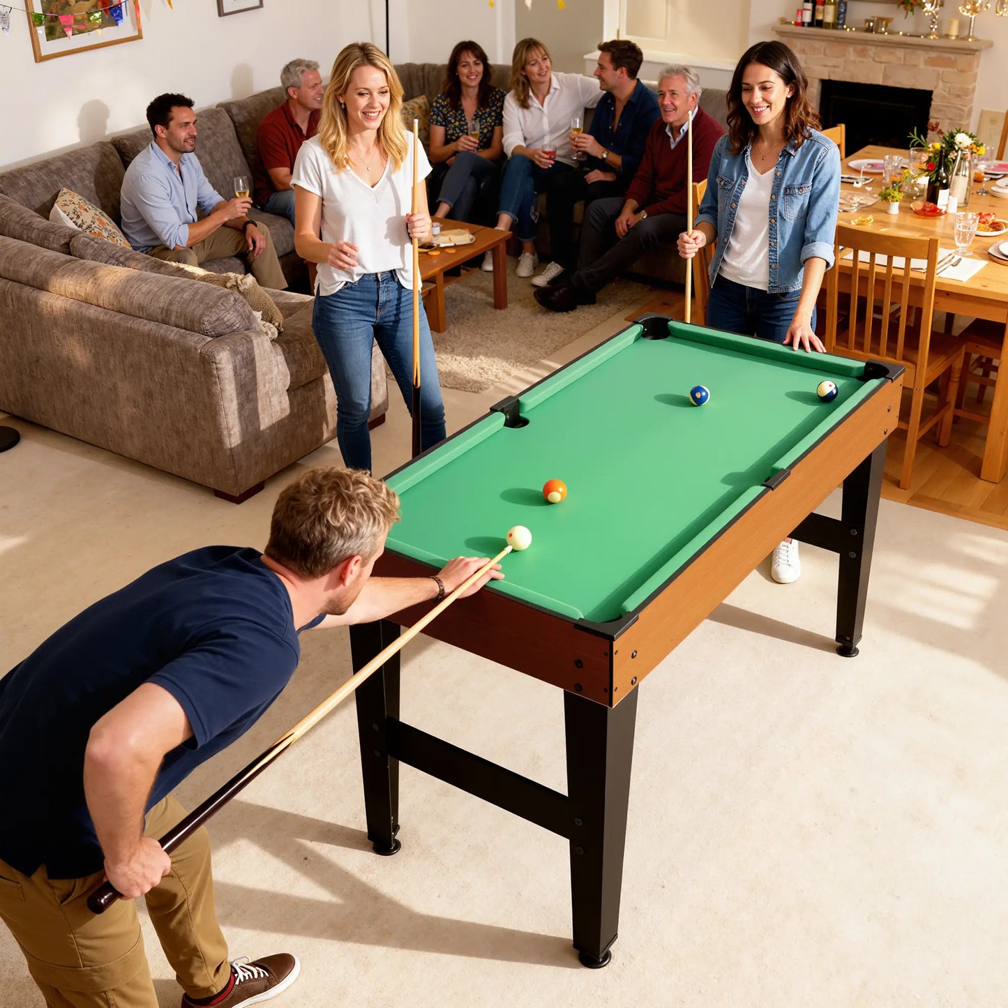 53 in 5-in-1 Multi Game Table, Foosball Pool Hockey Table Tennis Basketball