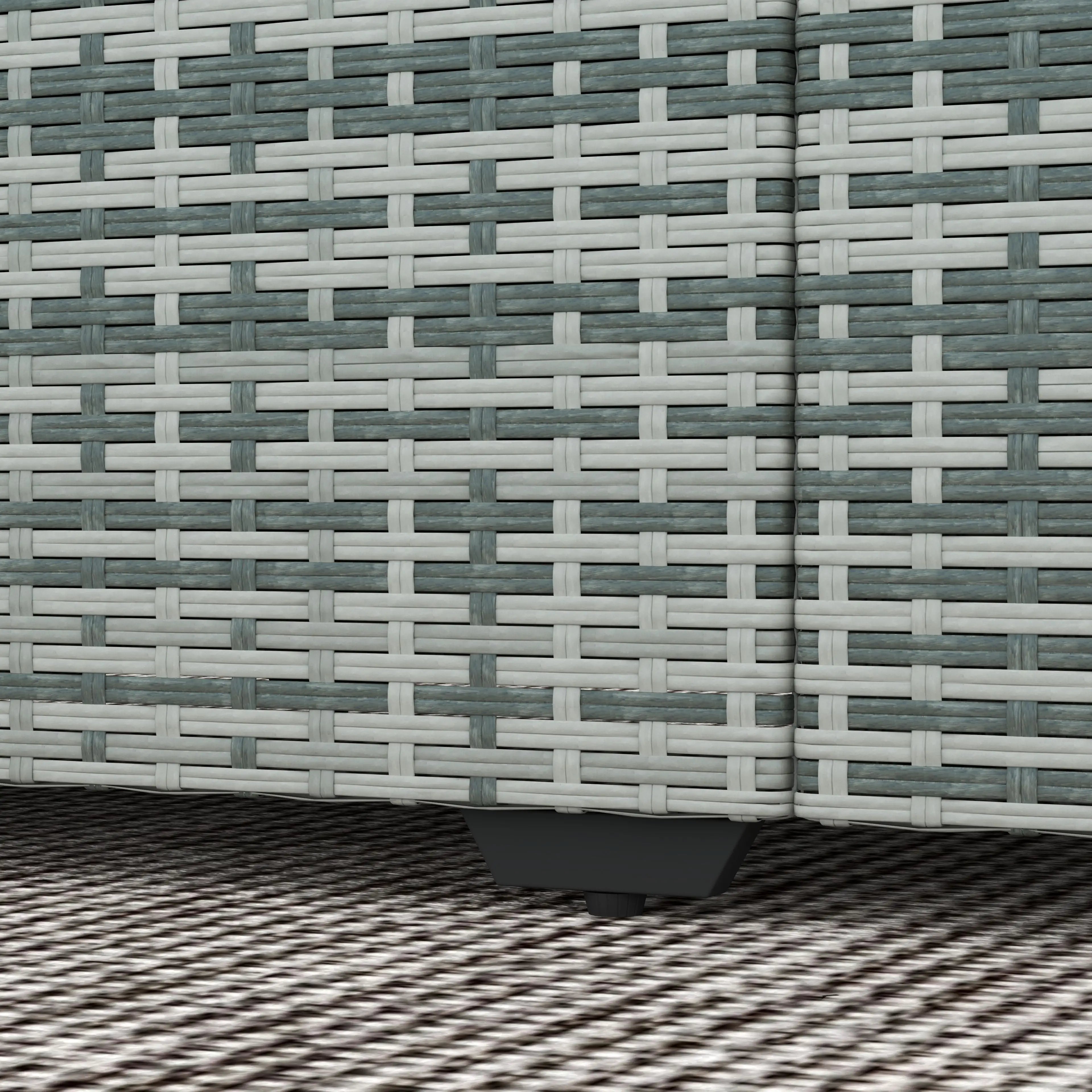 3-Seater Outdoor Sofa with Cushions, PE Rattan, Dark Blue Patio Furniture Sets at Gallery Canada