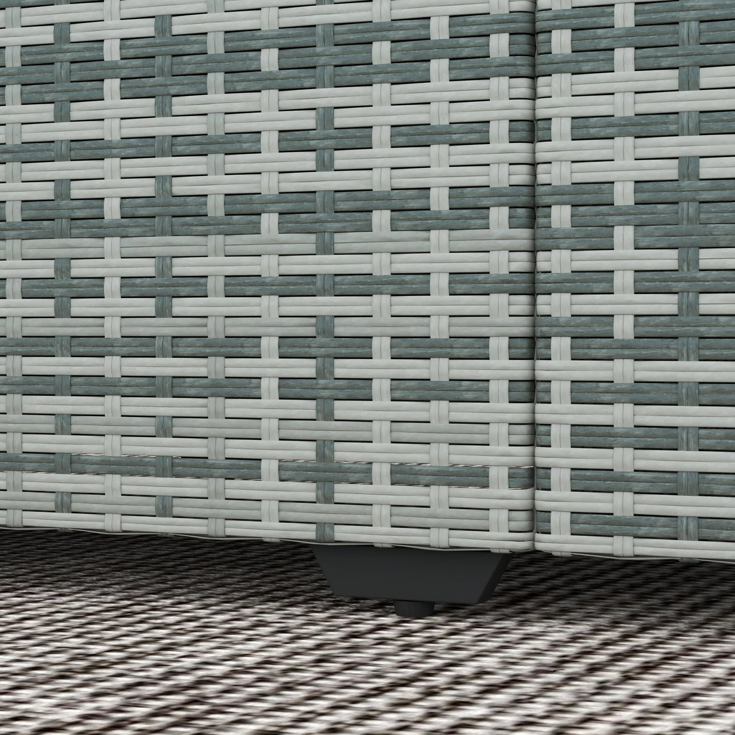 3-Seater Outdoor Sofa with Cushions, PE Rattan, Dark Blue Patio Furniture Sets at Gallery Canada