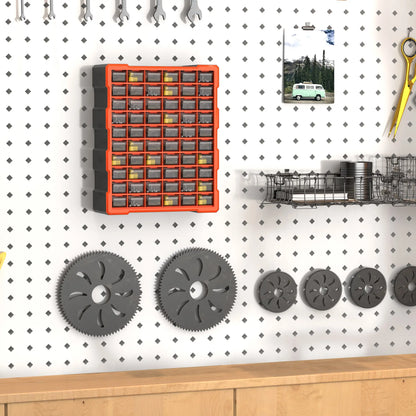 60 Drawers Plastic Screw Organizer, Garage Storage Cabinet, Orange Tool Organizers at Gallery Canada