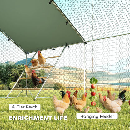 Large Metal Chicken Run With Waterproof Cover, Feeding Door, Perch Chicken Coops at Gallery Canada