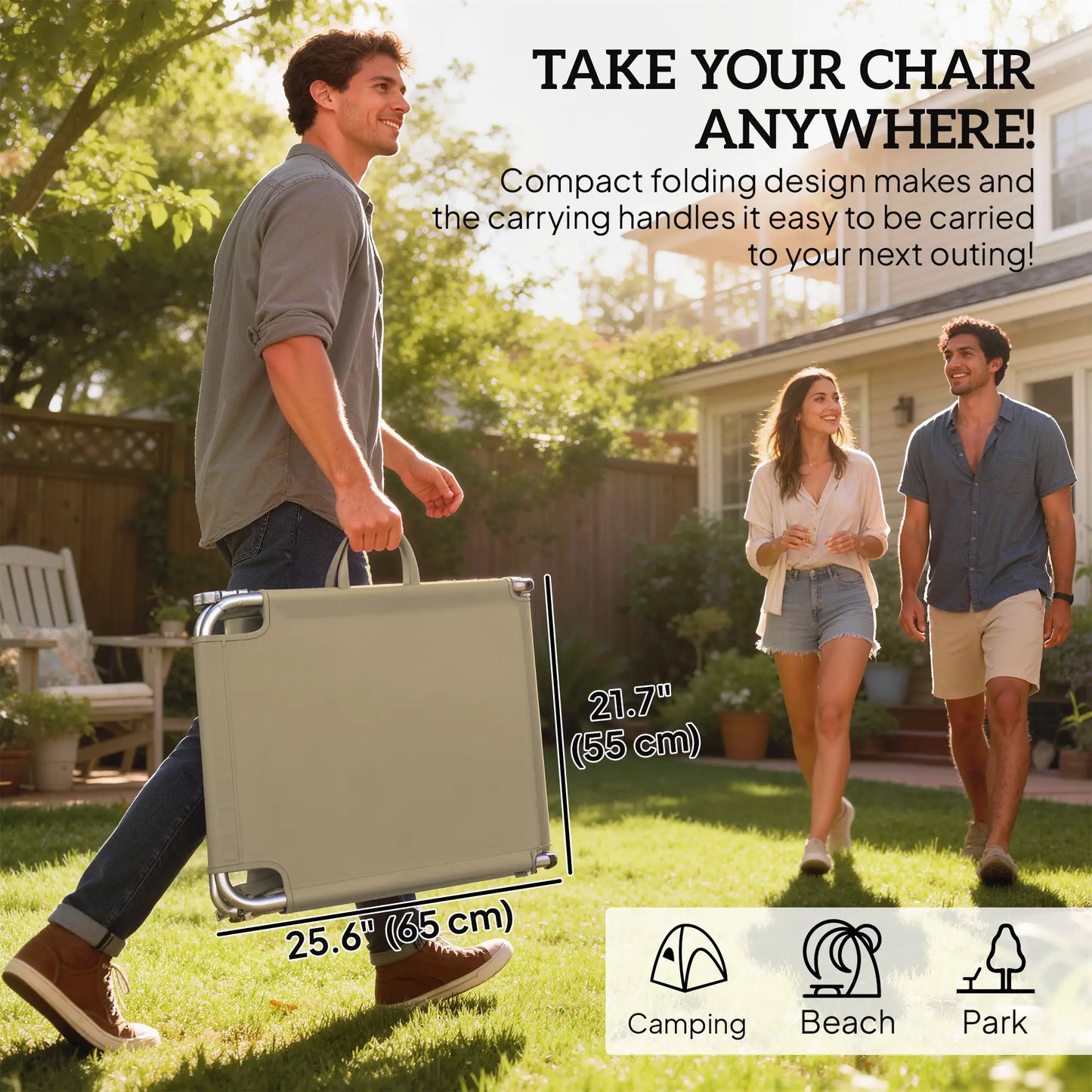 Folding Outdoor Lounge Chair, Reclining Tanning Chair, Brown Lounger Chairs at Gallery Canada