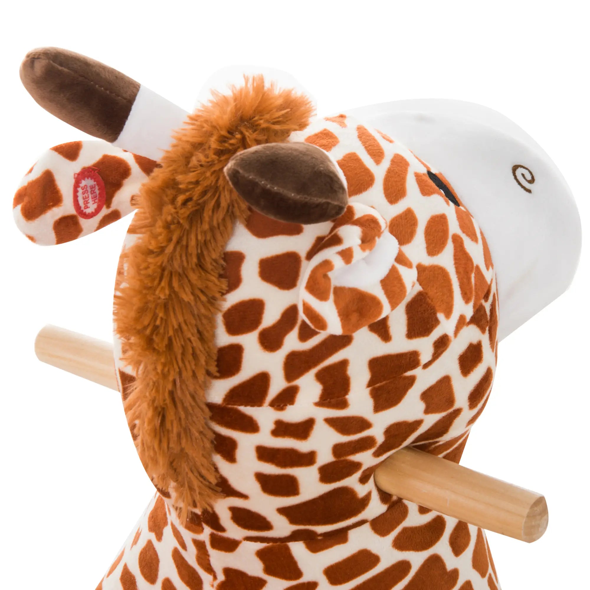 Wooden Plush Rocking Horse Chair, Toddler Size, Giraffe Theme Rocking Horses at Gallery Canada