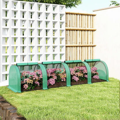 13' x 3.3' x 2.6' Mini Tunnel Greenhouse, PE Cover, Steel Frame, Zipped Doors, Green Greenhouses at Gallery Canada