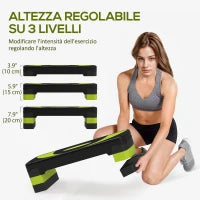 Adjustable Aerobic Stepper, Exercise Step Platform, 4"-6"-8", Green