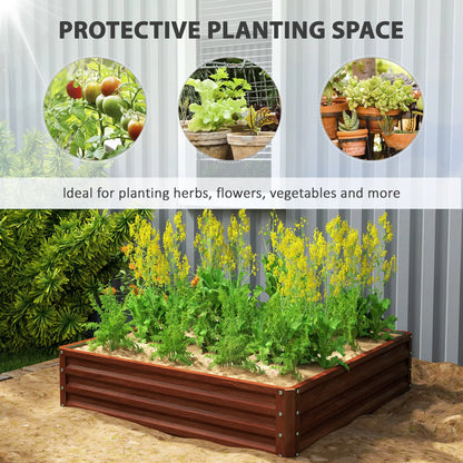 4'x4'x1' Raised Garden Bed, Galvanized Steel Planter, Dark Brown Galvanized Planter Boxes at Gallery Canada
