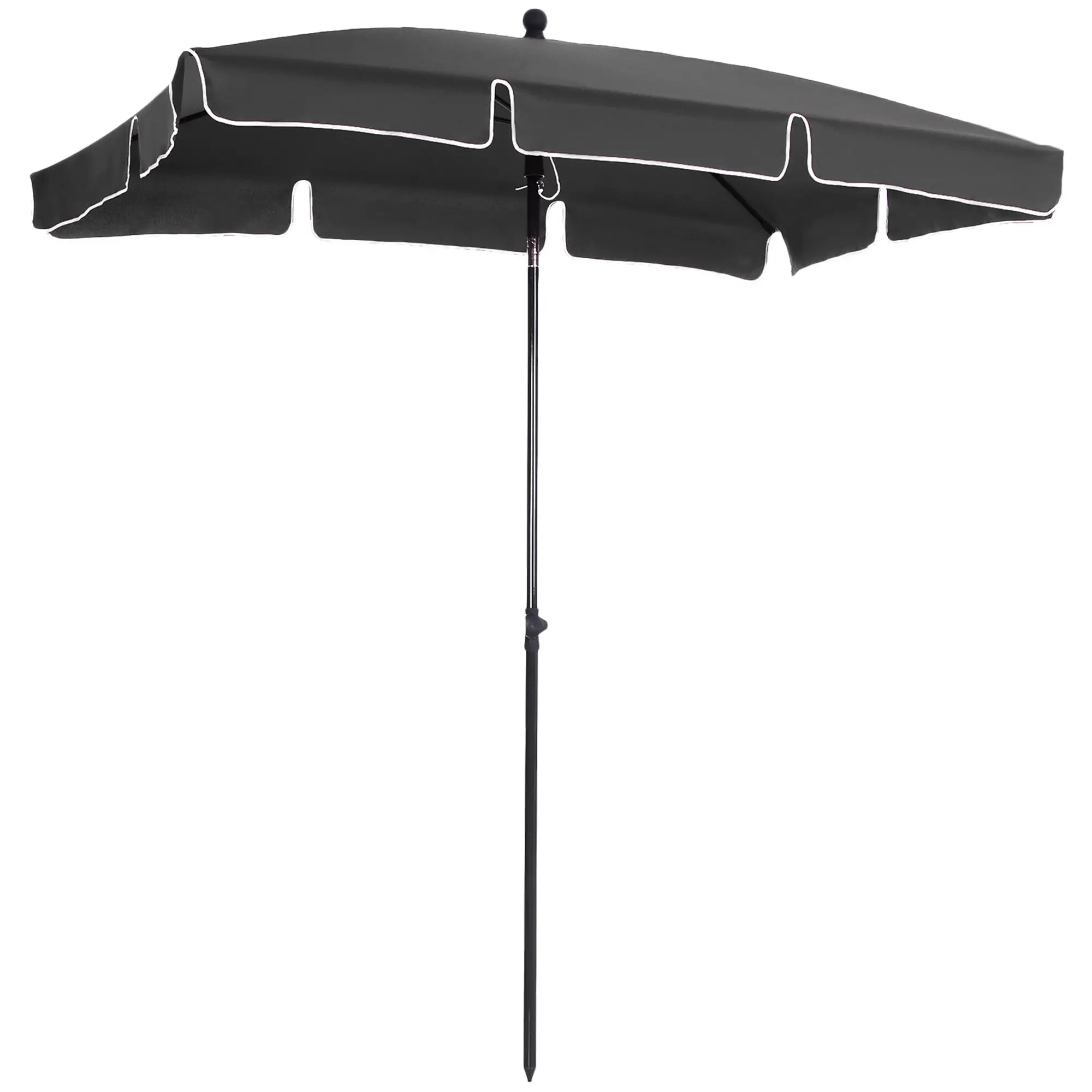 6.5x4ft Rectangle Patio Umbrella, Aluminum Tilt Adjustable, Grey Sun Umbrellas at Gallery Canada